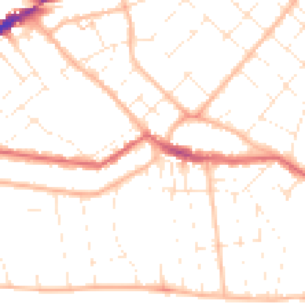 Daytime road noise heatmap for BH5 2HP