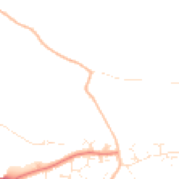 Daytime road noise heatmap for BH8 0DJ