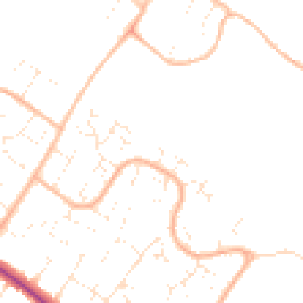 Daytime road noise heatmap for BH8 0EY