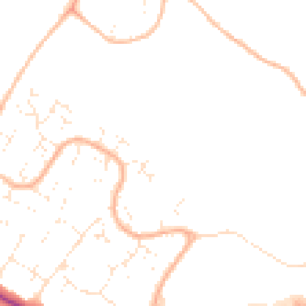 Daytime road noise heatmap for BH8 0PN
