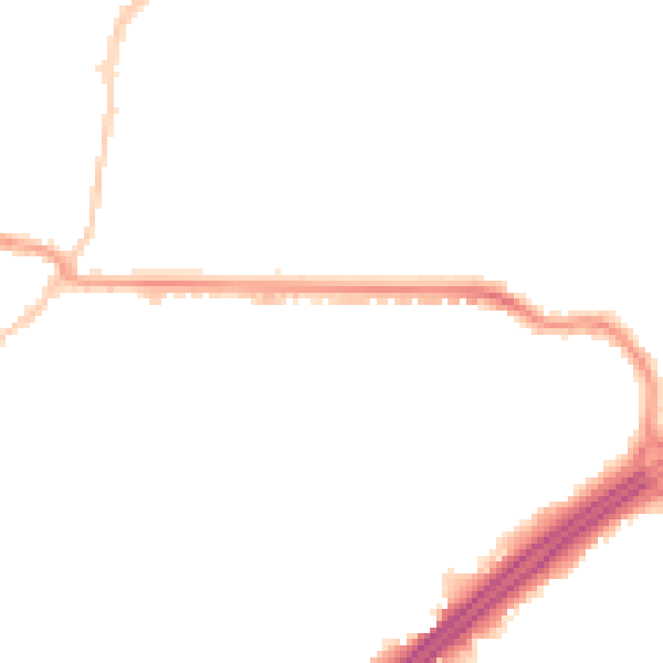Night-time road noise heatmap for BH8 8SL
