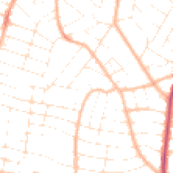 Daytime road noise heatmap for BH9 1SN
