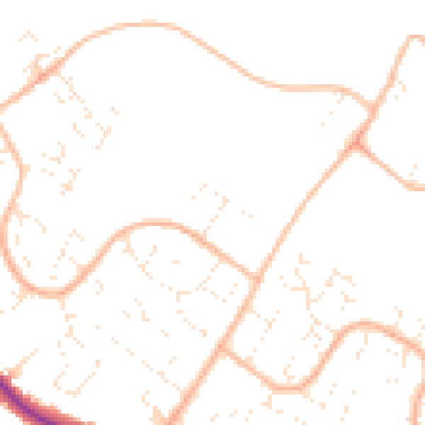 Daytime road noise heatmap for BH9 3PJ