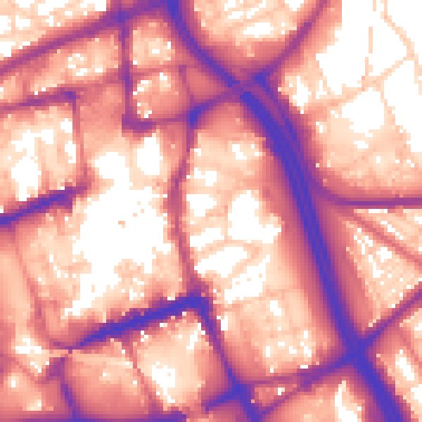 Daytime road noise heatmap for BL1 1AU