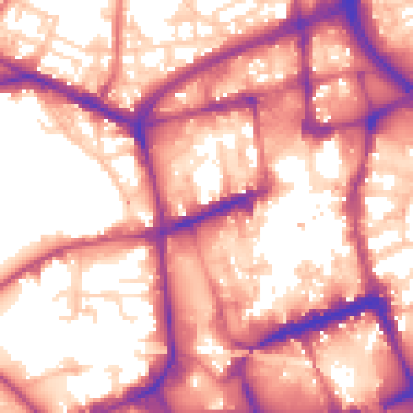 Daytime road noise heatmap for BL1 1AW