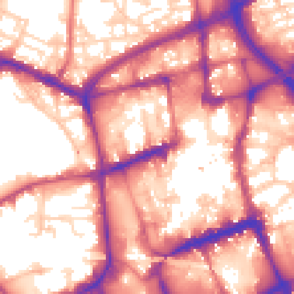 Daytime road noise heatmap for BL1 1BD