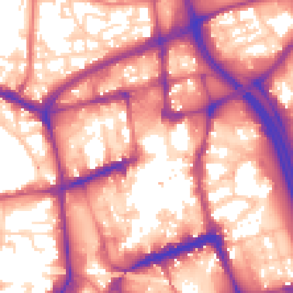 Daytime road noise heatmap for BL1 1BQ
