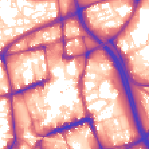 Daytime road noise heatmap for BL1 1BR
