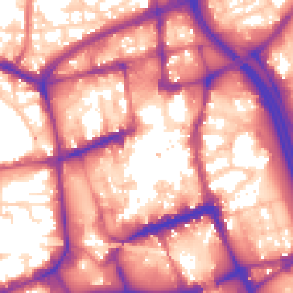 Daytime road noise heatmap for BL1 1BU