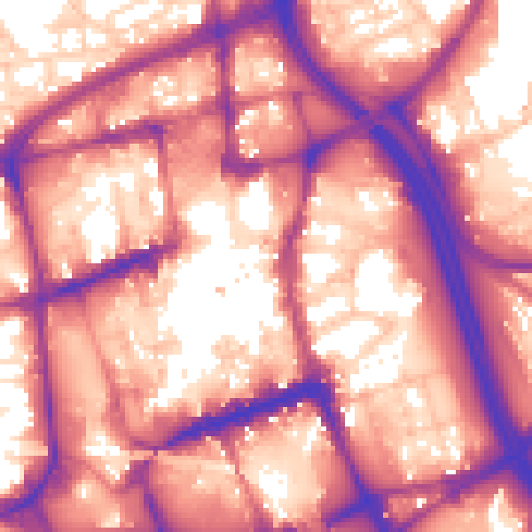 Daytime road noise heatmap for BL1 1DF
