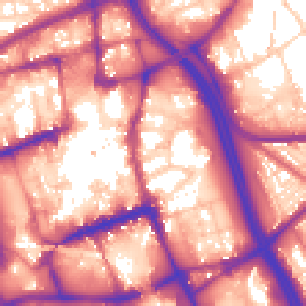 Daytime road noise heatmap for BL1 1EB
