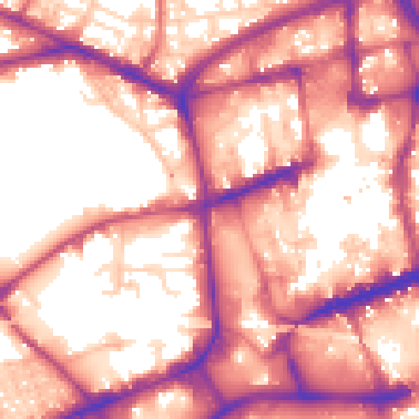 Daytime road noise heatmap for BL1 1EX