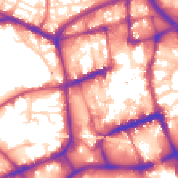 Daytime road noise heatmap for BL1 1EZ