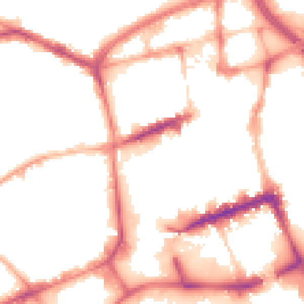 Night-time road noise heatmap for BL1 1EZ