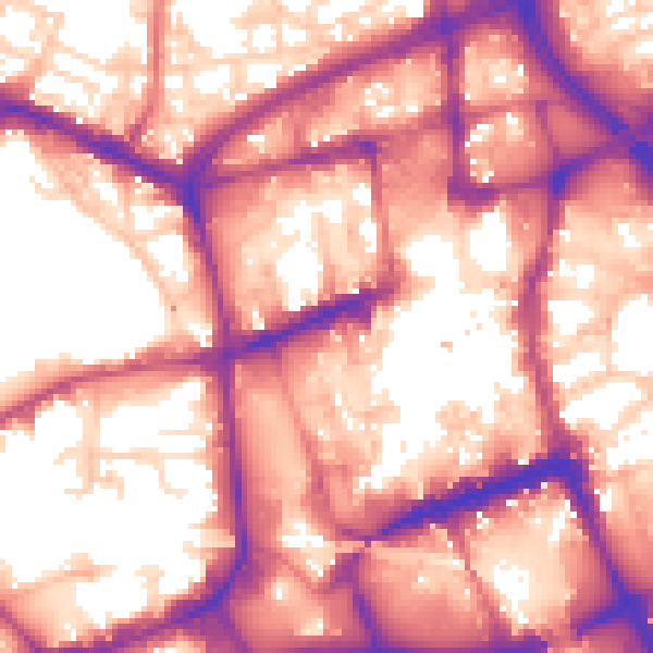 Daytime road noise heatmap for BL1 1HA