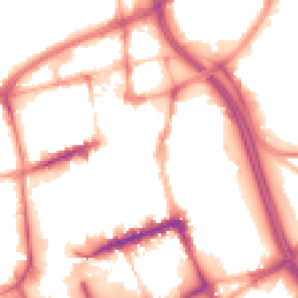 Night-time road noise heatmap for BL1 1HH