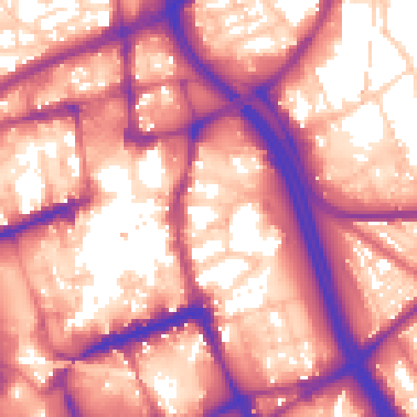 Daytime road noise heatmap for BL1 1HL