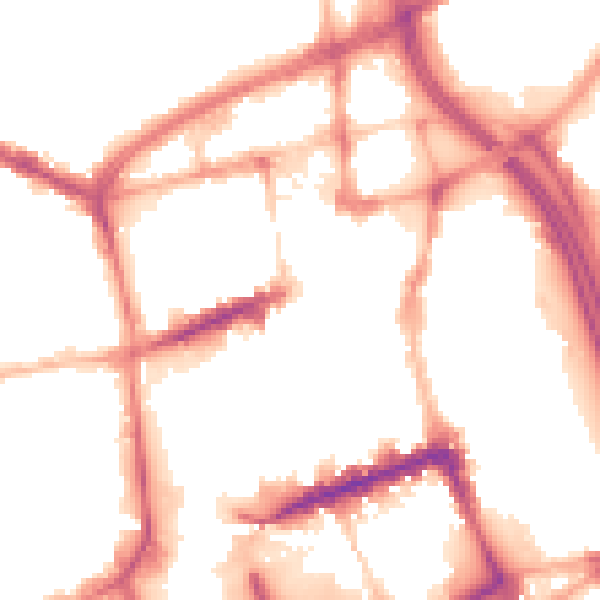 Night-time road noise heatmap for BL1 1HQ