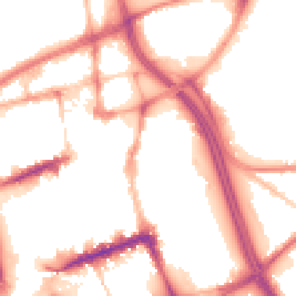 Night-time road noise heatmap for BL1 1HR