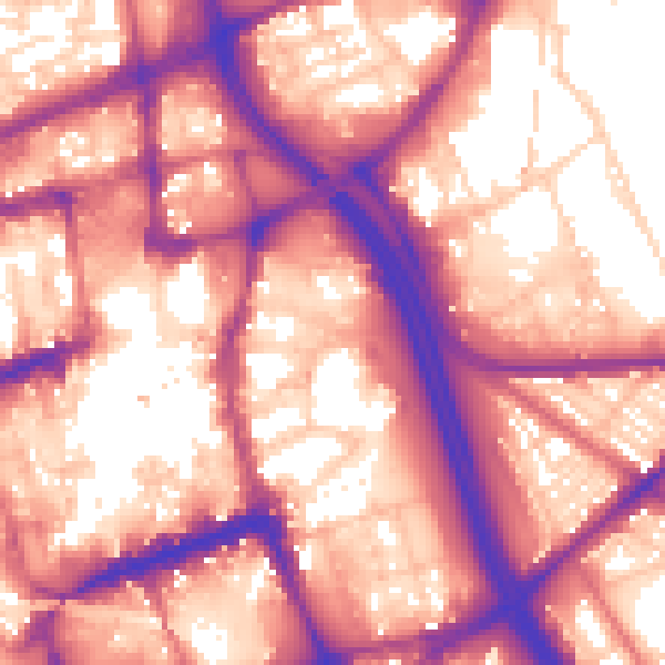 Daytime road noise heatmap for BL1 1HX