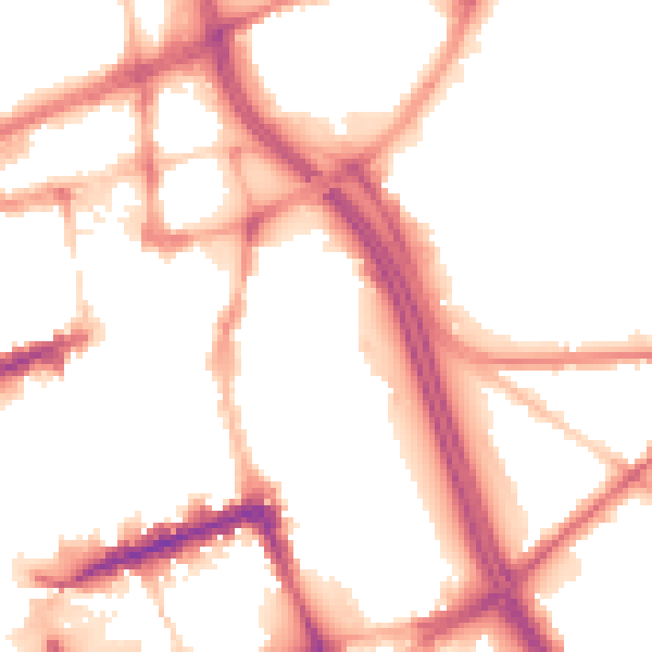 Night-time road noise heatmap for BL1 1HX