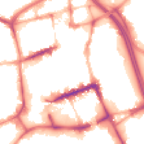 Night-time road noise heatmap for BL1 1LF