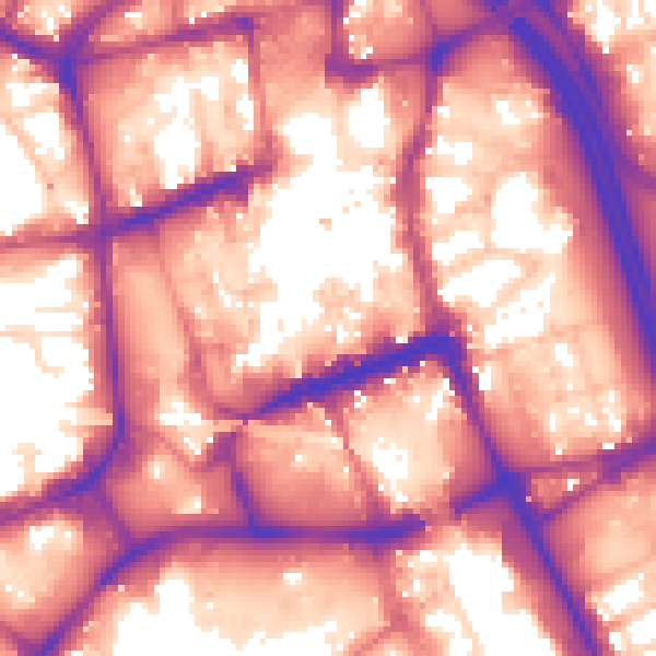 Daytime road noise heatmap for BL1 1NE