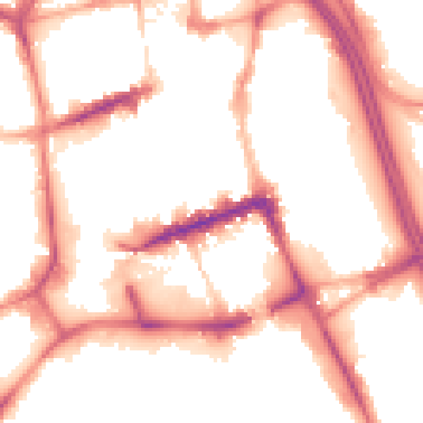 Night-time road noise heatmap for BL1 1NH