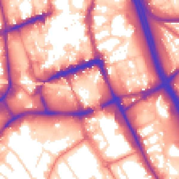 Daytime road noise heatmap for BL1 1NS