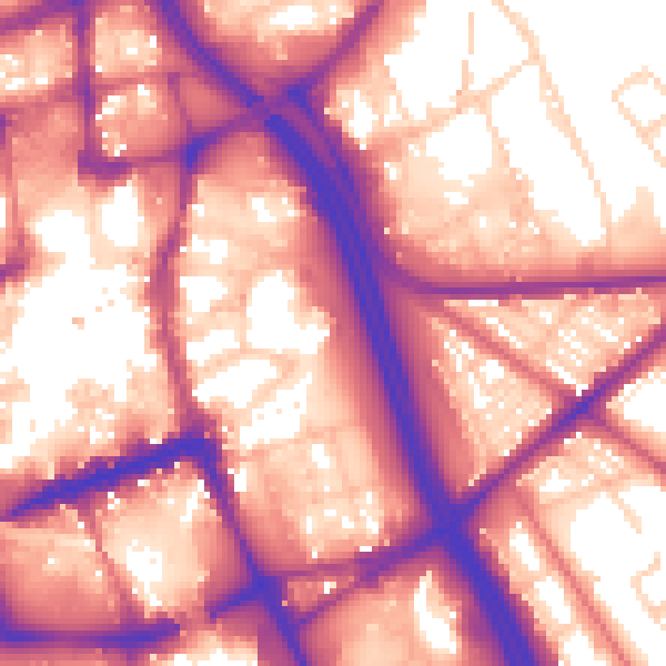 Daytime road noise heatmap for BL1 1PJ