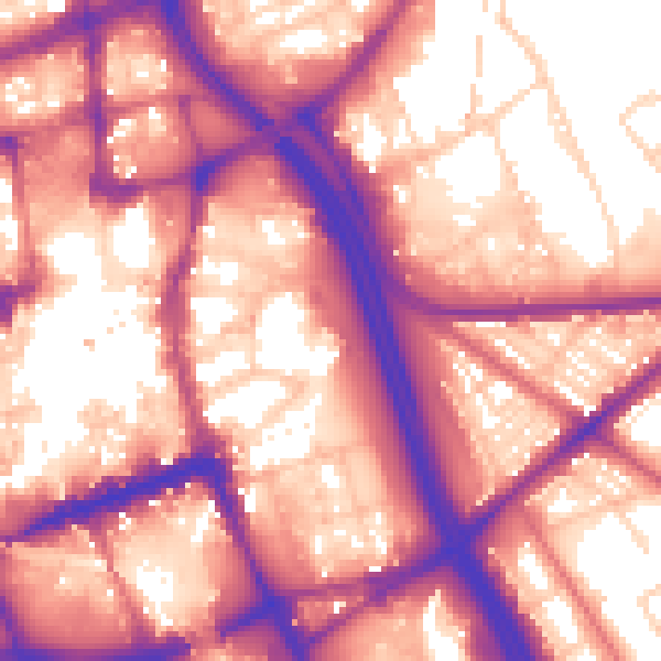 Daytime road noise heatmap for BL1 1PS