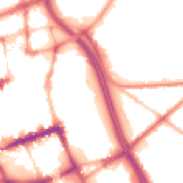 Night-time road noise heatmap for BL1 1PS