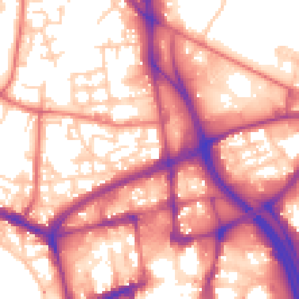 Daytime road noise heatmap for BL1 2JP