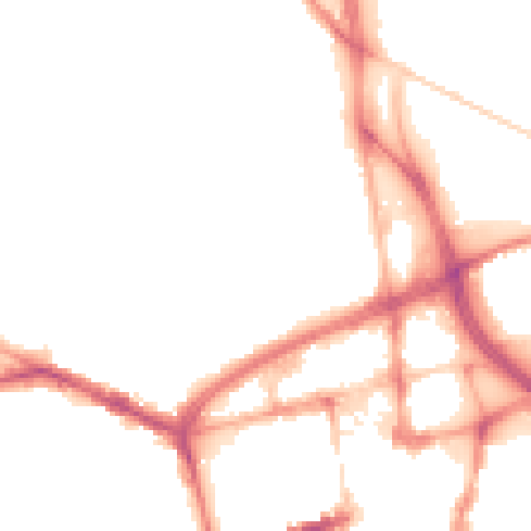 Night-time road noise heatmap for BL1 2LA