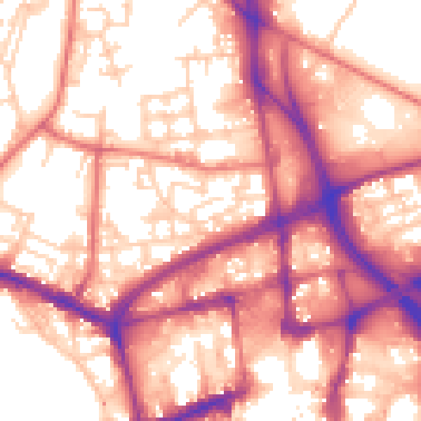 Daytime road noise heatmap for BL1 2LG