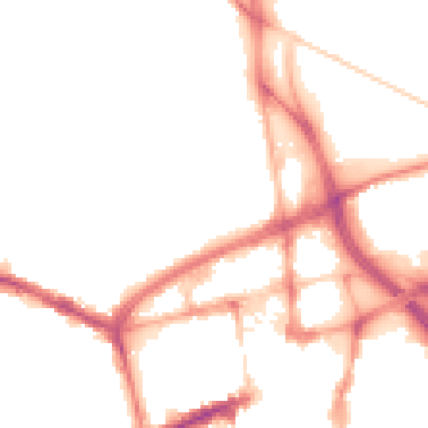 Night-time road noise heatmap for BL1 2LG