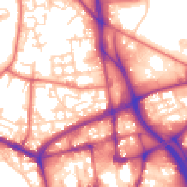 Daytime road noise heatmap for BL1 2LH