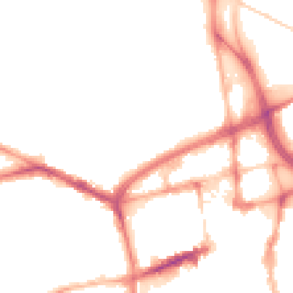 Night-time road noise heatmap for BL1 2LT