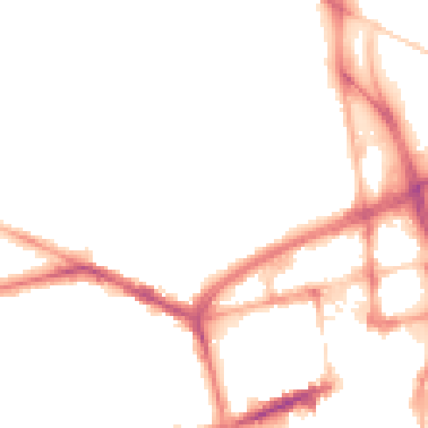 Night-time road noise heatmap for BL1 2LW