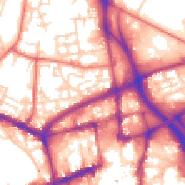 Daytime road noise heatmap for BL1 2NX