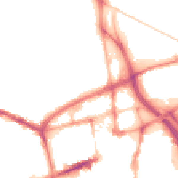 Night-time road noise heatmap for BL1 2NX
