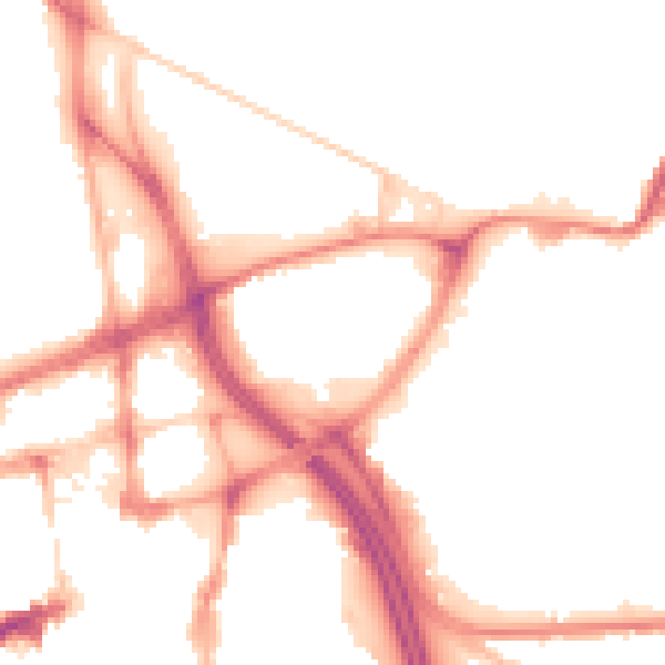 Night-time road noise heatmap for BL1 2SA