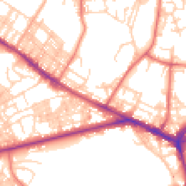 Daytime road noise heatmap for BL1 3AL