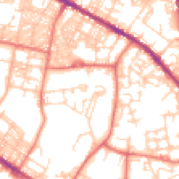 Daytime road noise heatmap for BL1 3DP