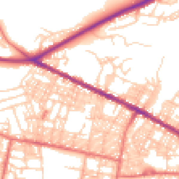 Daytime road noise heatmap for BL1 3HQ