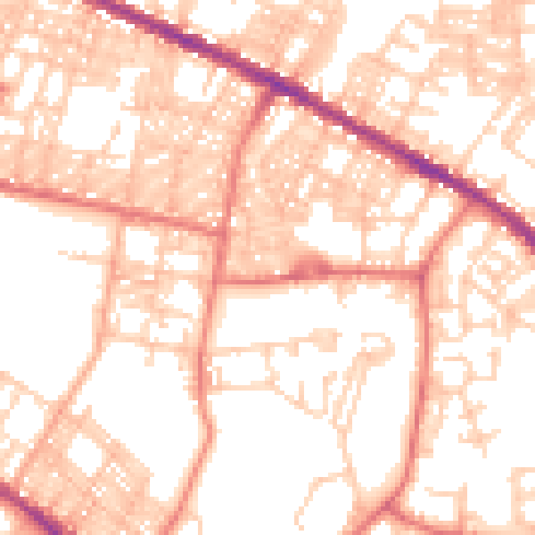 Daytime road noise heatmap for BL1 3HR