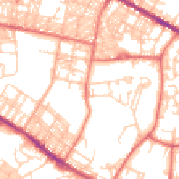 Daytime road noise heatmap for BL1 3HX