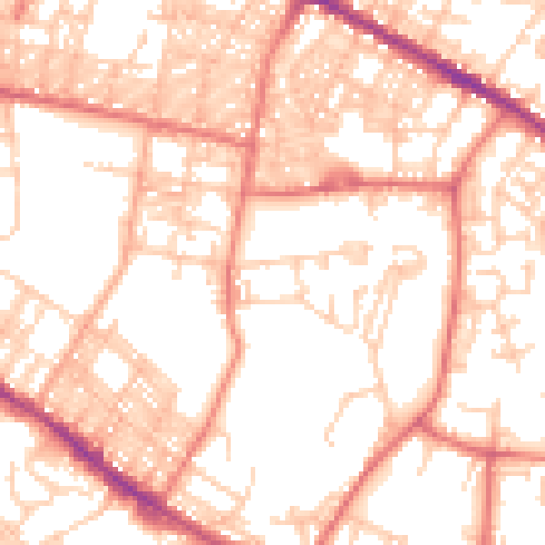 Daytime road noise heatmap for BL1 3HZ