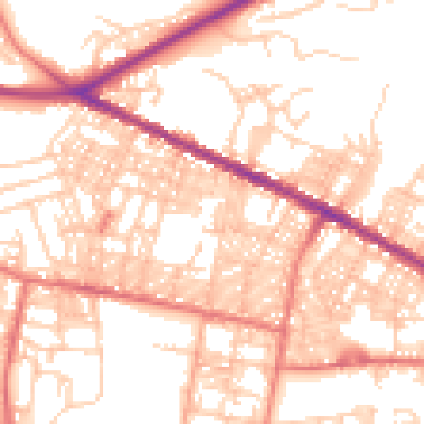 Daytime road noise heatmap for BL1 3JT