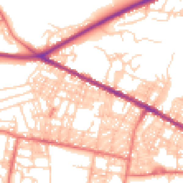 Daytime road noise heatmap for BL1 3JU
